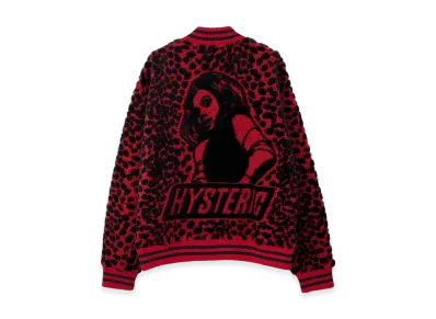 HYSTERIC GLAMOUR Vixen Girl Cheetah Pattern Jacquard Jumper "Red"