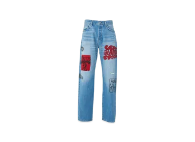 HYSTERIC GLAMOUR Diary of A Bad Girl Remake 60's XX Straight Denim Pants "Light Indigo Blue"