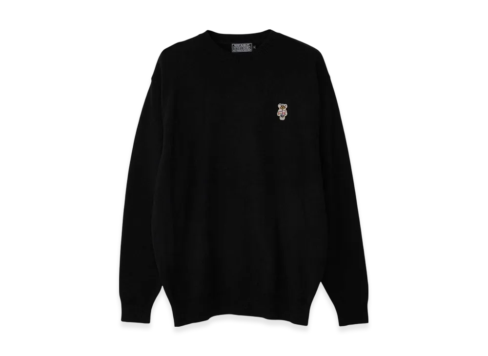 HYSTERIC GLAMOUR Bear Youth Patch Sweater "Black"