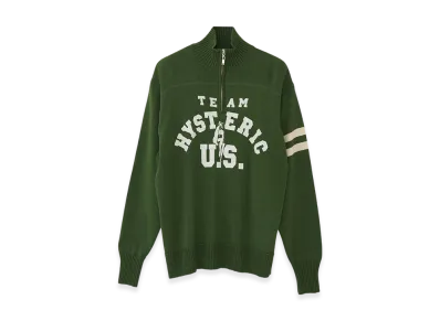 HYSTERIC GLAMOUR Team Hysteric Motorcycle Sweater "Green"