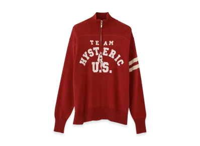 HYSTERIC GLAMOUR Team Hysteric Motorcycle Sweater "Red"