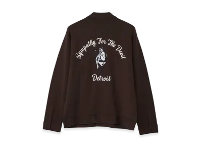 HYSTERIC GLAMOUR Devil's Lounge Embroidered Polo Collar Cardigan "Brown"