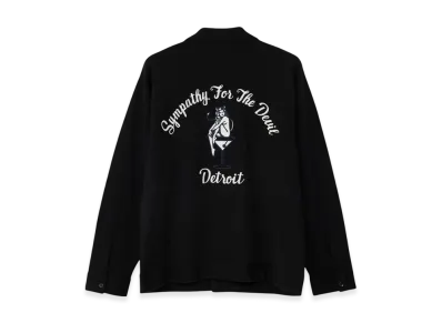 HYSTERIC GLAMOUR Devil's Lounge Embroidered Polo Collar Cardigan "Black"