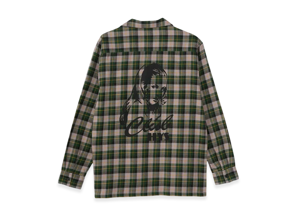 HYSTERIC GLAMOUR Club Hysteric Open Collar Shirt "Green"