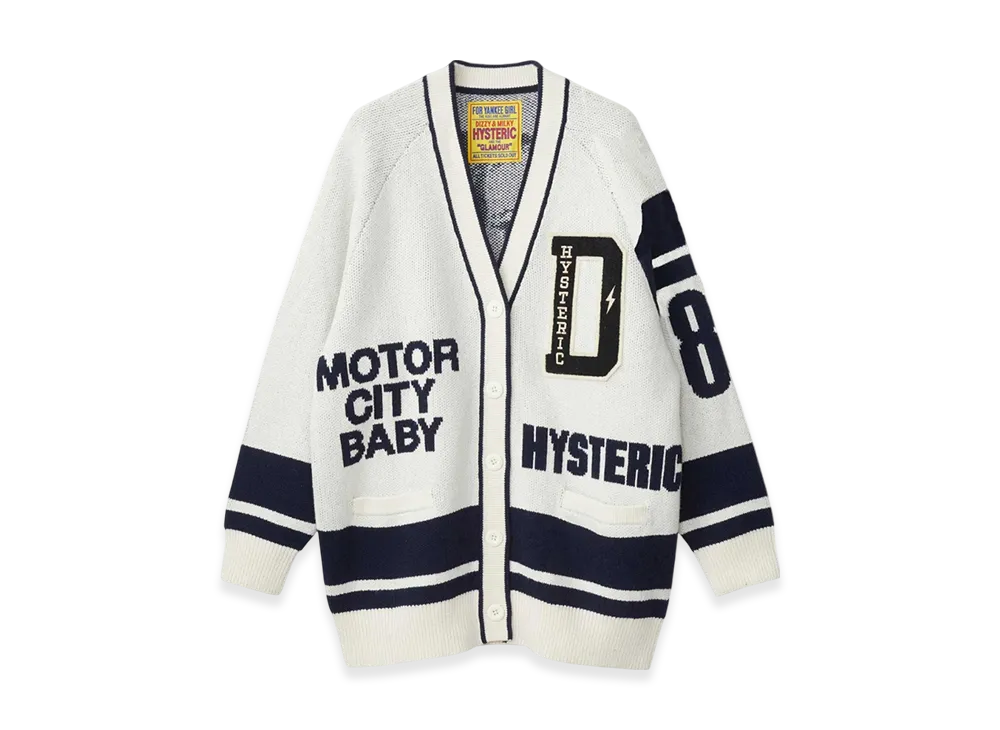 HYSTERIC GLAMOUR Motor City Baby Patch Jacquard Cardigan 