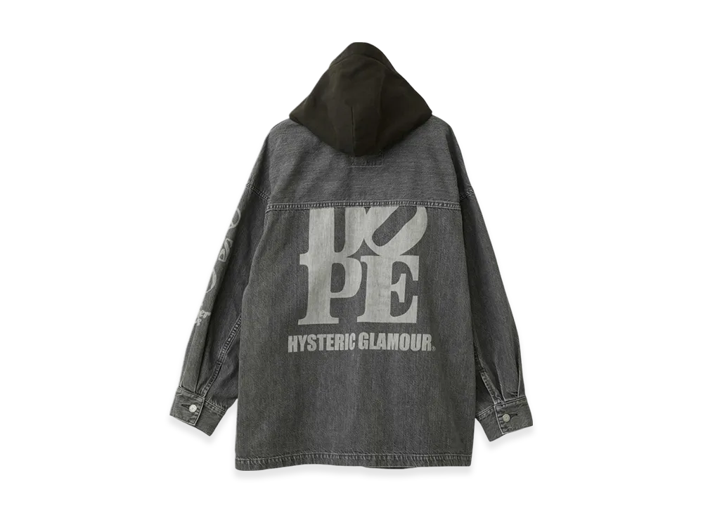 HYSTERIC GLAMOUR Dope Oversized Hooded Denim Blouson "Black"