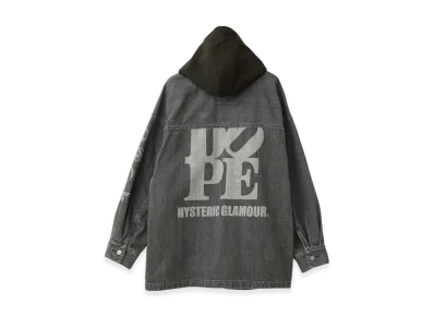 HYSTERIC GLAMOUR Dope Oversized Hooded Denim Blouson "Black"