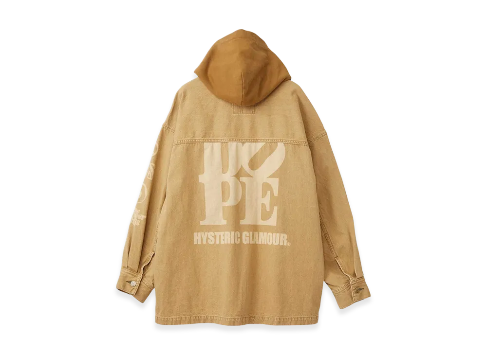 HYSTERIC GLAMOUR Dope Oversized Hooded Denim Blouson "Beige"
