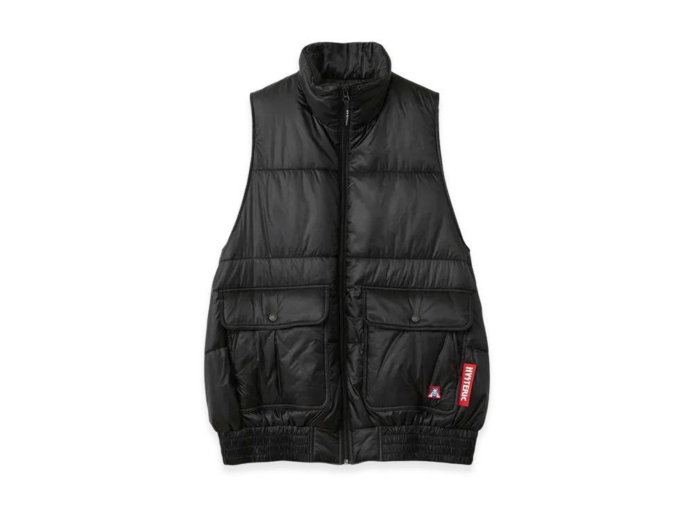 HYSTERIC GLAMOUR See No Evil Patch Stand-Up Collar Vest "Black"