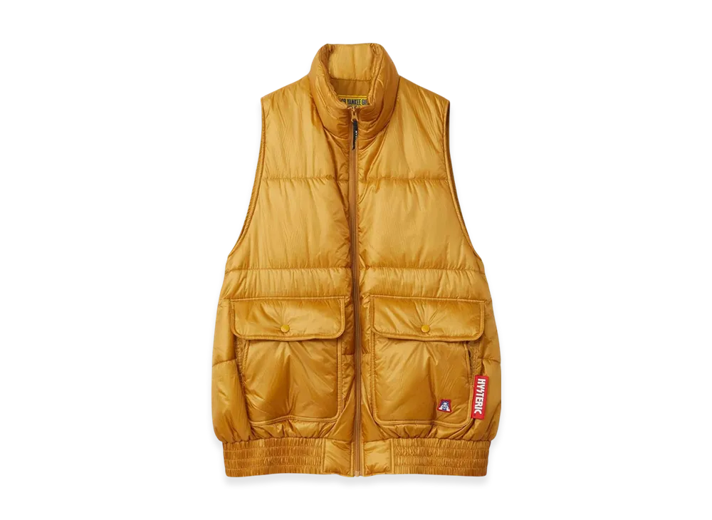 HYSTERIC GLAMOUR See No Evil Patch Stand-Up Collar Vest "Yellow"