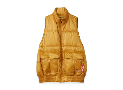 HYSTERIC GLAMOUR See No Evil Patch Stand-Up Collar Vest "Yellow"