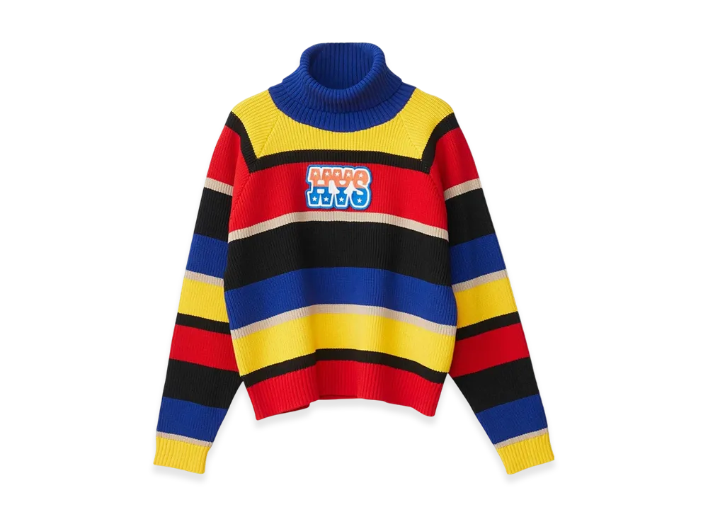 HYSTERIC GLAMOUR Campaign Logo Patch Striped Sweater "Blue"