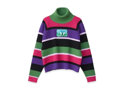 HYSTERIC GLAMOUR Campaign Logo Patch Striped Sweater "Green"