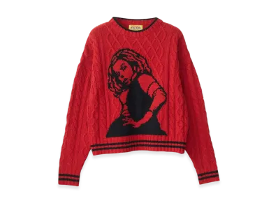 HYSTERIC GLAMOUR Vixen Girl Jacquard Sweater "Red"