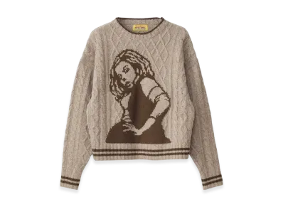 HYSTERIC GLAMOUR Vixen Girl Jacquard Sweater "Beige"