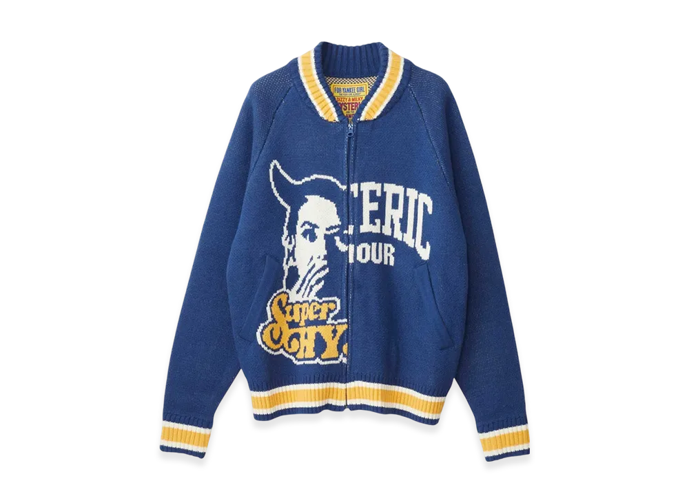 HYSTERIC GLAMOUR Super HYS Jacquard Oversized Jumper "Navy"