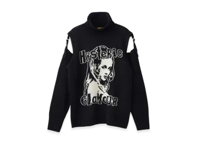HYSTERIC GLAMOUR Quiet Punk Jacquard Turtle Neck Pullover "Black"