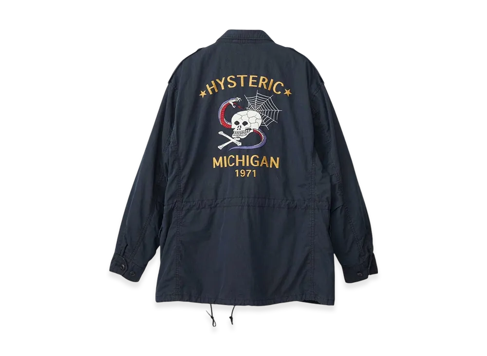 HYSTERIC GLAMOUR Snake & Skull Embroidered M1951 Field Jacket "Black"