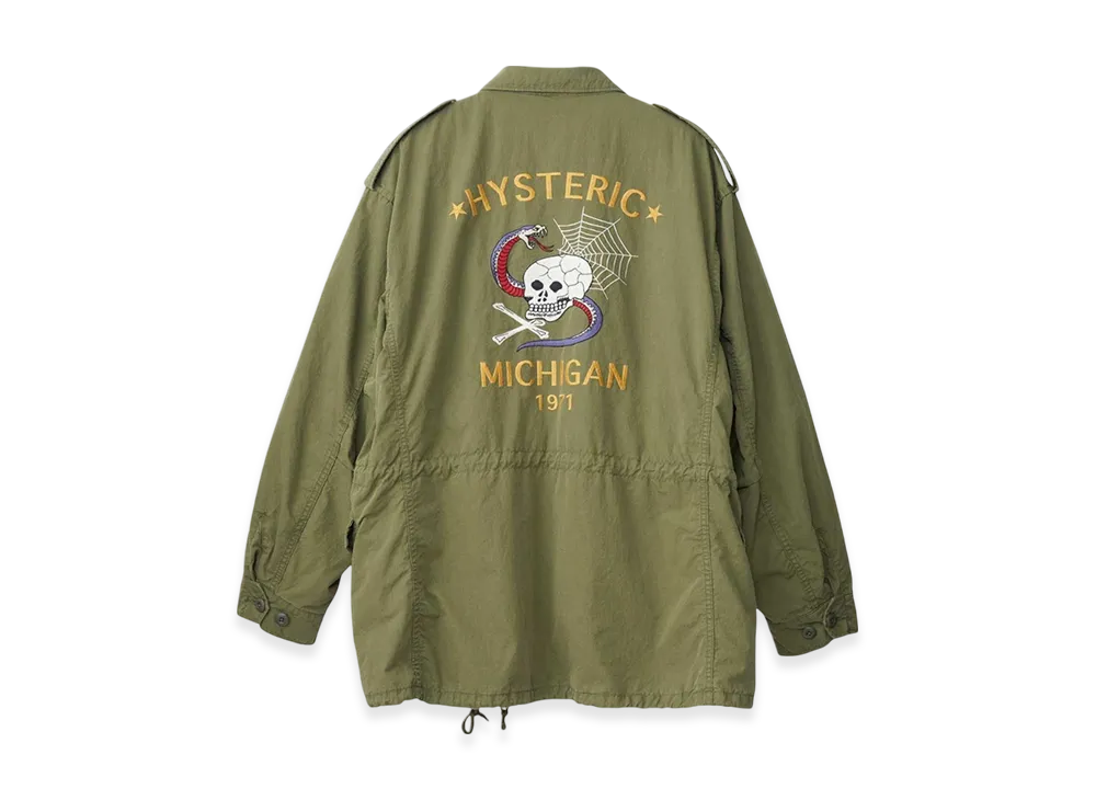 HYSTERIC GLAMOUR Snake & Skull Embroidered M1951 Field Jacket "Khaki"