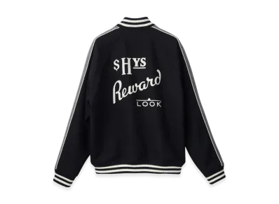 HYSTERIC GLAMOUR HG Reward Embroidered Stadium Jacket "Black"