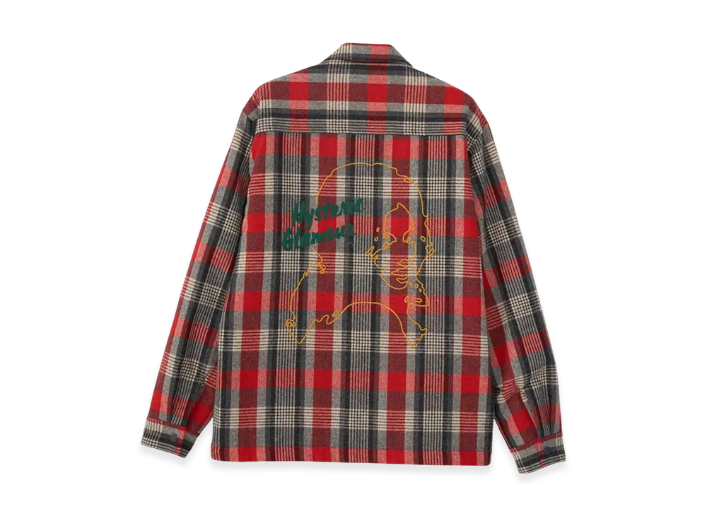 HYSTERIC GLAMOUR State of Hysteric Embroidered CPO Shirt Jacket "Red"