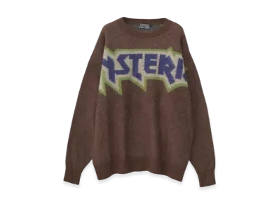 HYSTERIC GLAMOUR Maiden Logo Jacquard Sweater "Brown"
