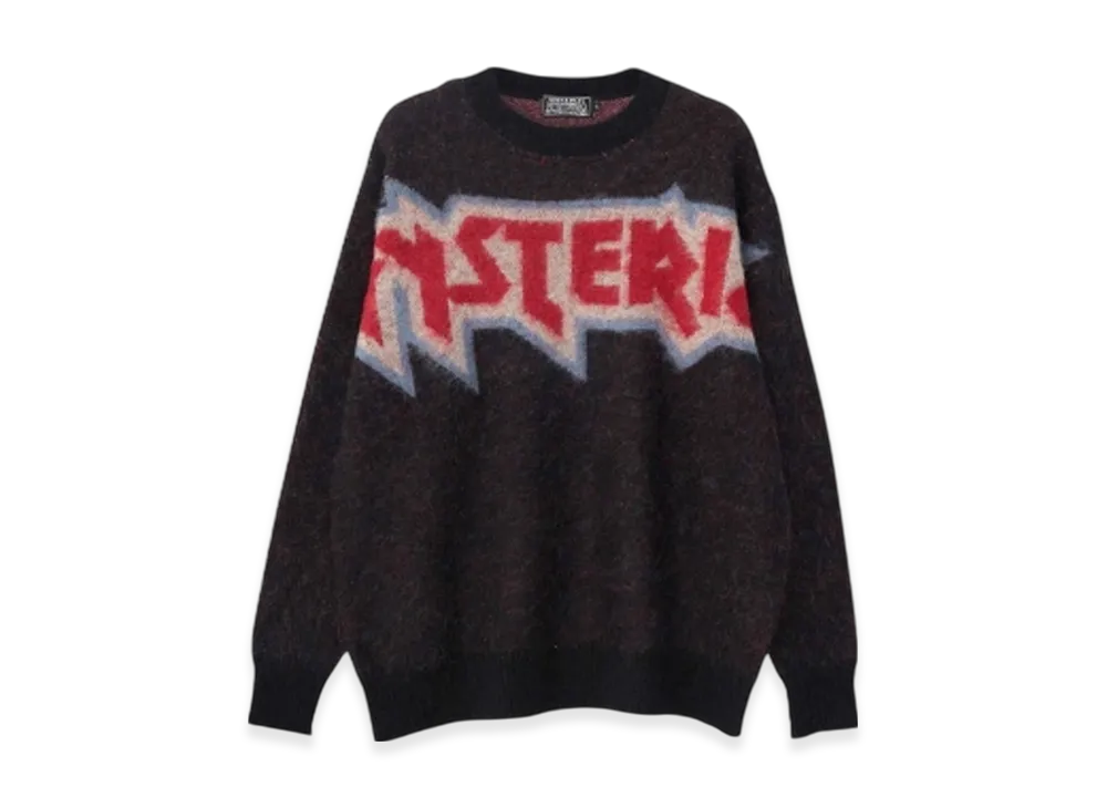 HYSTERIC GLAMOUR Maiden Logo Jacquard Sweater "Black"