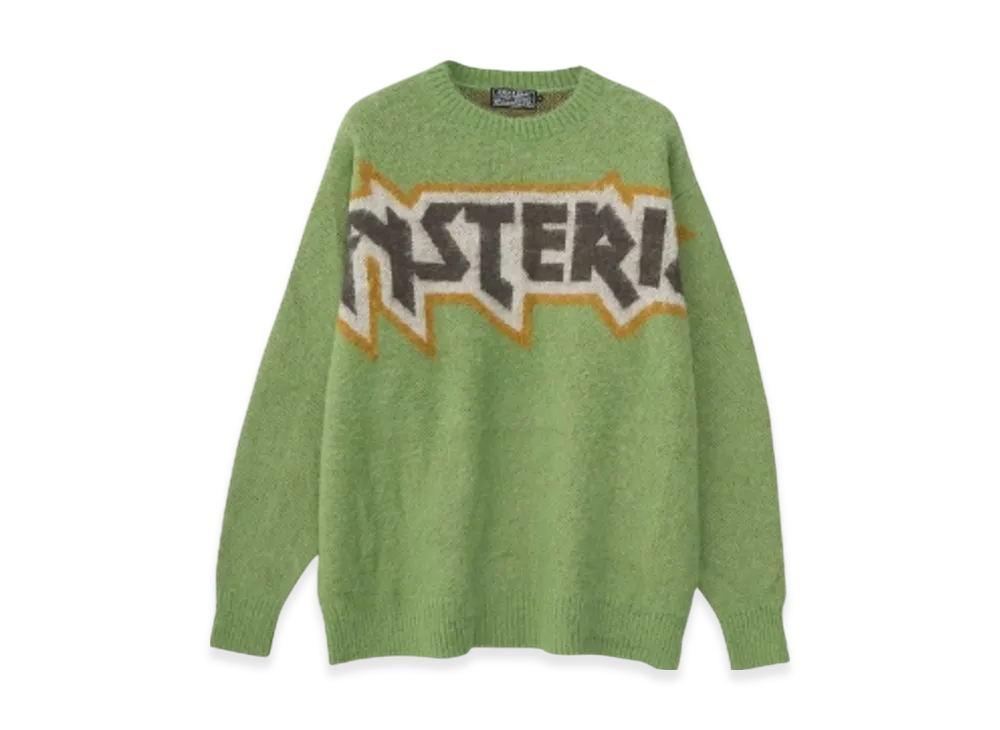 HYSTERIC GLAMOUR Maiden Logo Jacquard Sweater "Green"