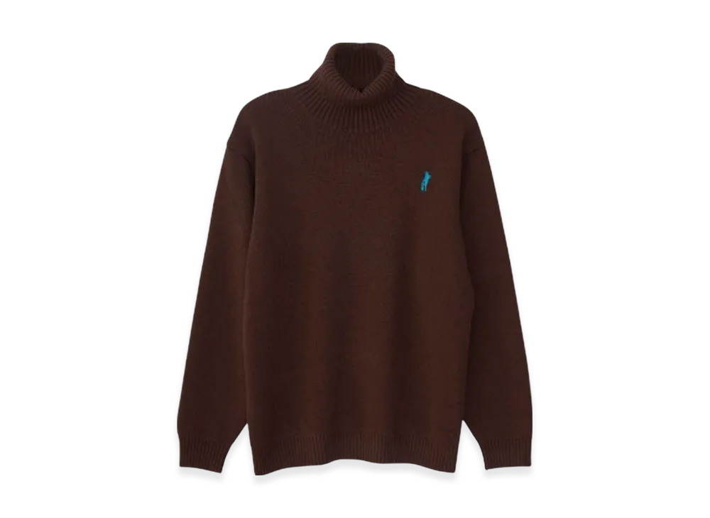 HYSTERIC GLAMOUR Hysteric Times Embroidered Turtleneck Sweater "Brown"