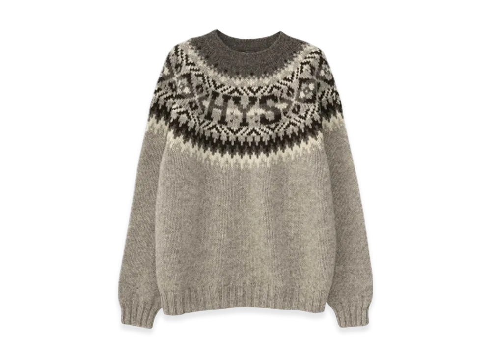 HYSTERIC GLAMOUR x Harley of Scotland HYS Logo Jacquard Nordic Sweater "Blue"