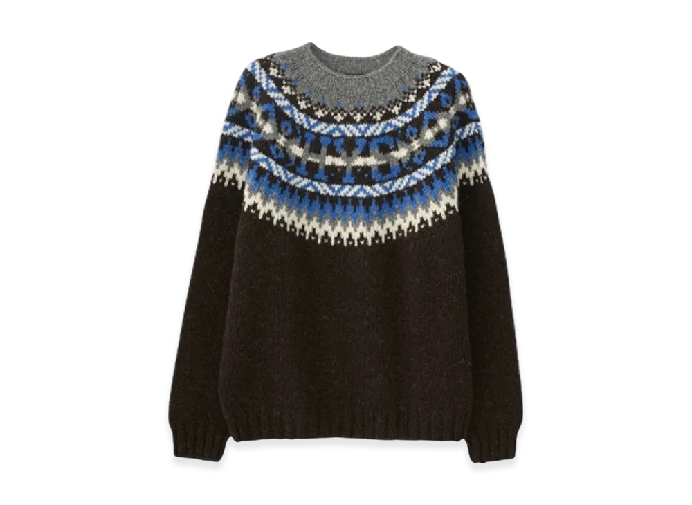 HYSTERIC GLAMOUR x Harley of Scotland HYS Logo Jacquard Nordic Sweater "Black"