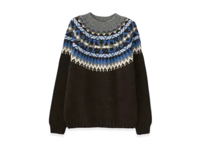 HYSTERIC GLAMOUR x Harley of Scotland HYS Logo Jacquard Nordic Sweater "Black"