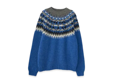 HYSTERIC GLAMOUR x Harley of Scotland HYS Logo Jacquard Nordic Sweater "Top Gray"