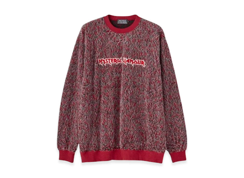 HYSTERIC GLAMOUR Metal Logo Embroidered Pullover "Red"