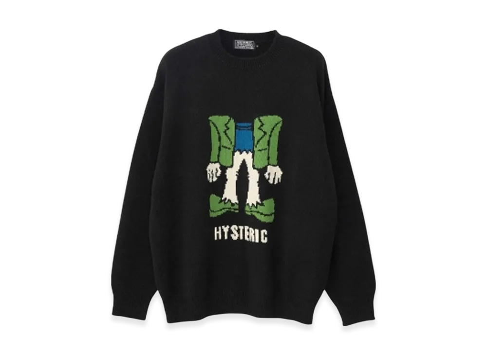 HYSTERIC GLAMOUR Naked Face Knitted Sweater "Black"