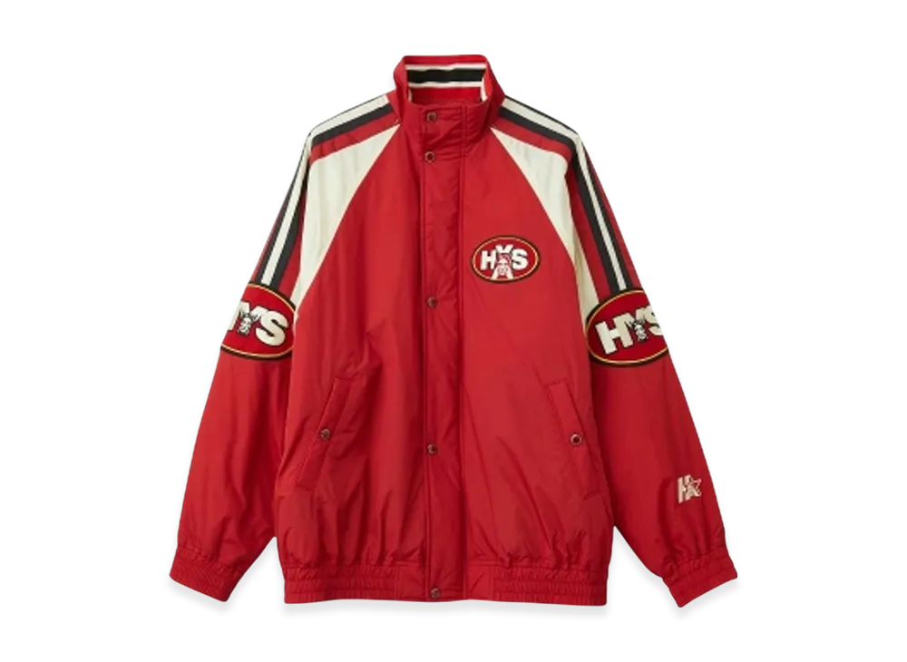 HYSTERIC GLAMOUR Evil Star Patch Stand Up Collar Jacket "Red"