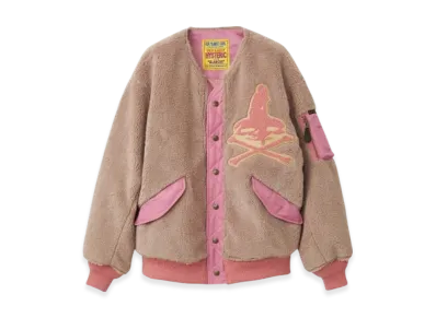 HYSTERIC GLAMOUR on Skull Patch Faux Fur Blouson "Pink"