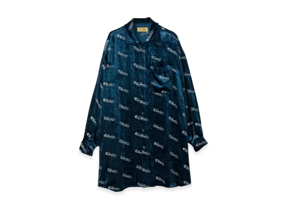 HYSTERIC GLAMOUR Hysteric Pin Embroidered Shirt Dress "Blue"