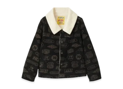 HYSTERIC GLAMOUR Motor City Fever Pattern Fleece Lined Jacket "Black"