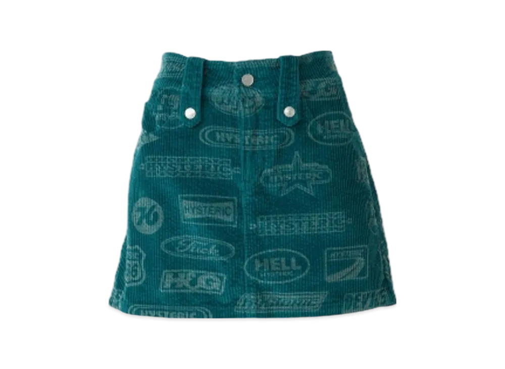 HYSTERIC GLAMOUR Motor City Fever Pattern Low Rise Mini Skirt "Blue"