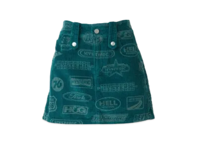HYSTERIC GLAMOUR Motor City Fever Pattern Low Rise Mini Skirt "Blue"