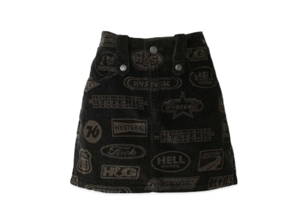 HYSTERIC GLAMOUR Motor City Fever Pattern Low Rise Mini Skirt "Black"