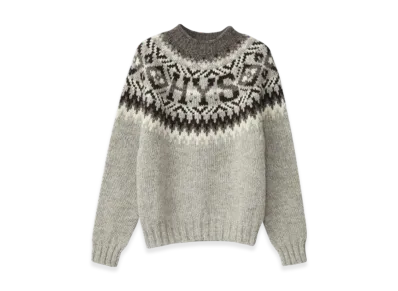 HYSTERIC GLAMOUR x Harley of Scotland HYS Logo Jacquard Nordic Sweater "Top Gray"