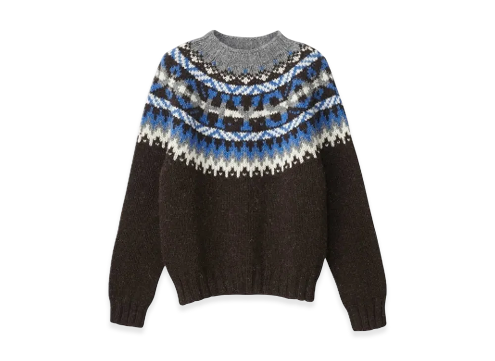 HYSTERIC GLAMOUR x Harley of Scotland HYS Logo Jacquard Nordic Sweater "Black"