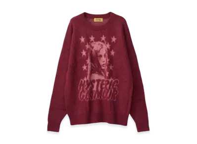 HYSTERIC GLAMOUR Devil Girl Jacquard Sweater "Red"