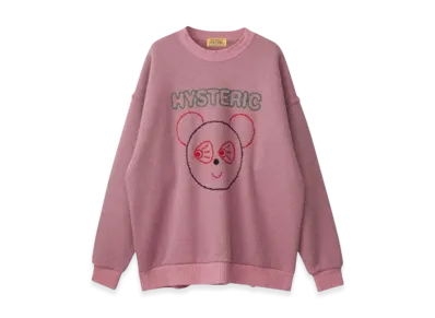 HYSTERIC GLAMOUR Red Eye Flash Embroidered Oversized Sweatshirt "Pink"