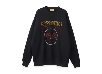 HYSTERIC GLAMOUR Red Eye Flash Embroidered Oversized Sweatshirt "Black"