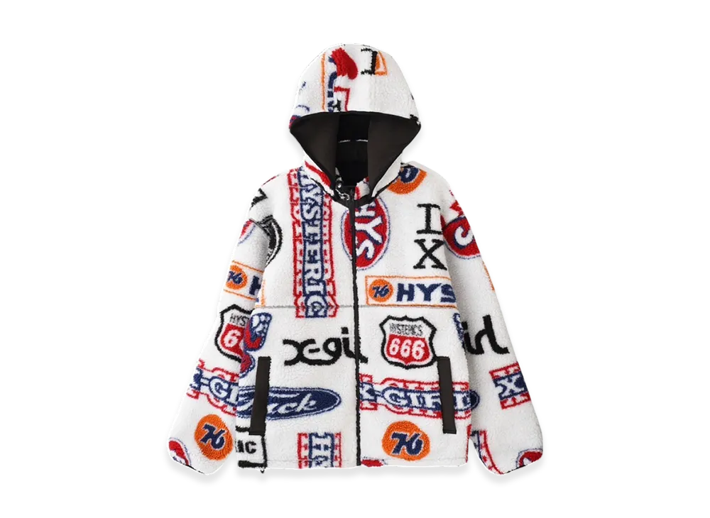 HYSTERIC GLAMOUR x X-Girl Reversible Boa Jacket "White"