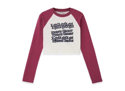 HYSTERIC GLAMOUR x X-Girl L/S Raglan Compact Top "Pink"