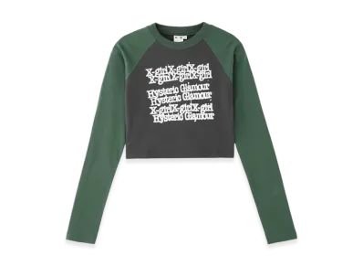HYSTERIC GLAMOUR x X-Girl L/S Raglan Compact Top "Green"